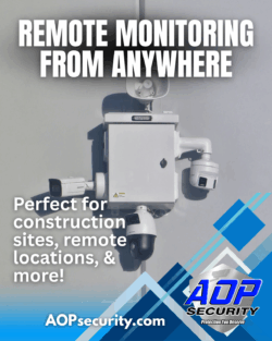 AOP Security Power Box Monitoring System on an exterior wall.