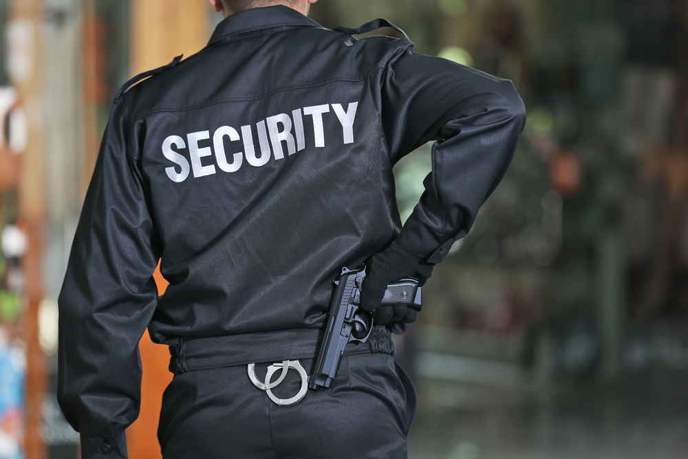 Security guard standing indoors